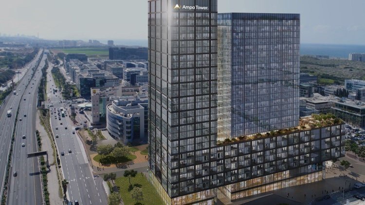 הדמיה של פרויקט Ampa Tower בהרצליה פיתוח (ישר אדריכלים)