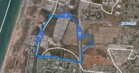 גבולות הרובע החדש בצילום אווירי (מזור-פירשט אדריכלים ומתכנני ערים)